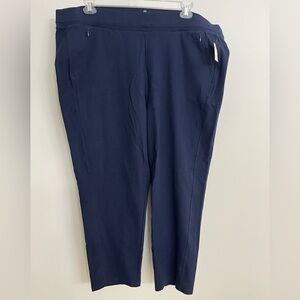 NWT T by Talbots 3X Navy Blue Straight Leg Full Length Cotton/Knit Pants